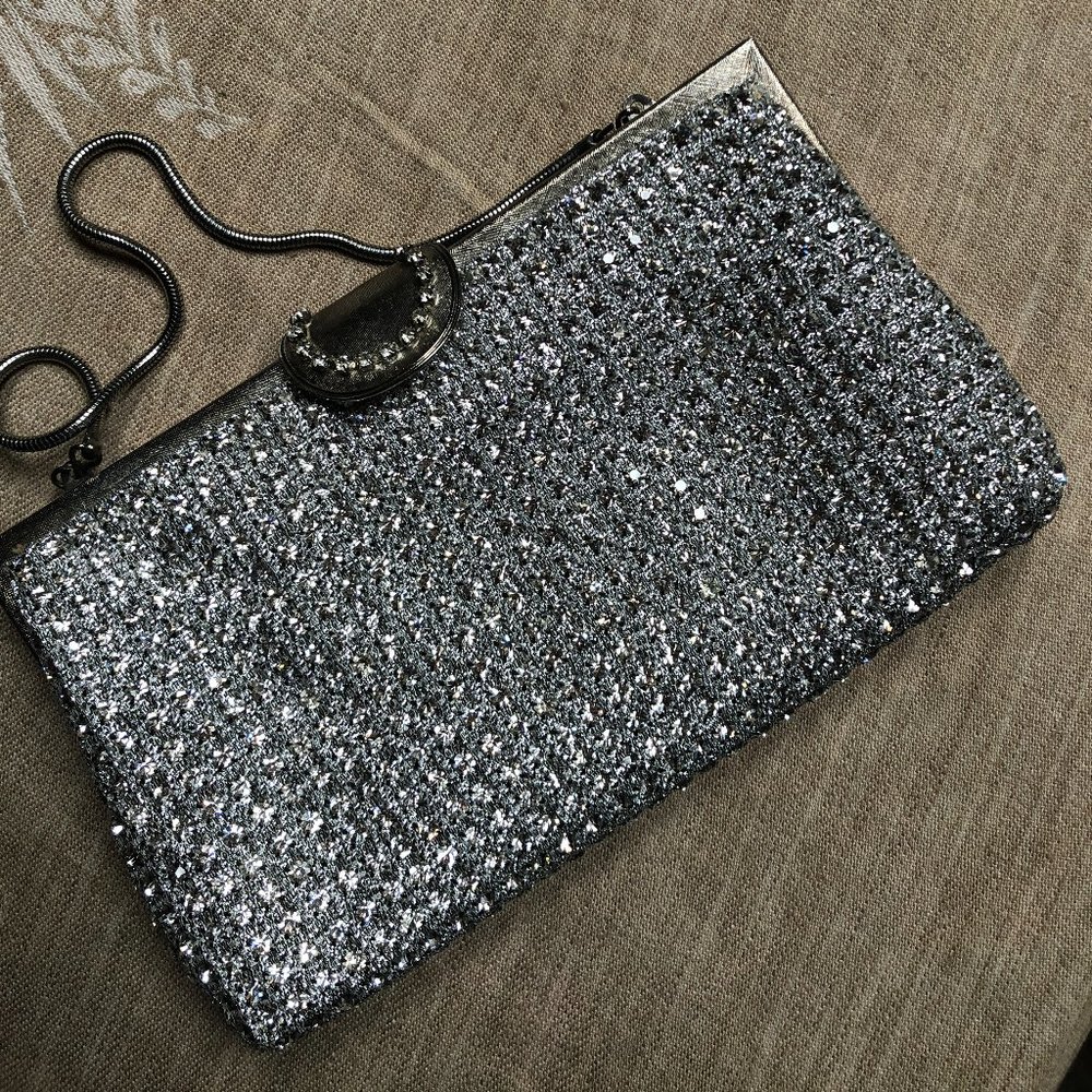 Vintage Walborg White Rhinestone Clutch